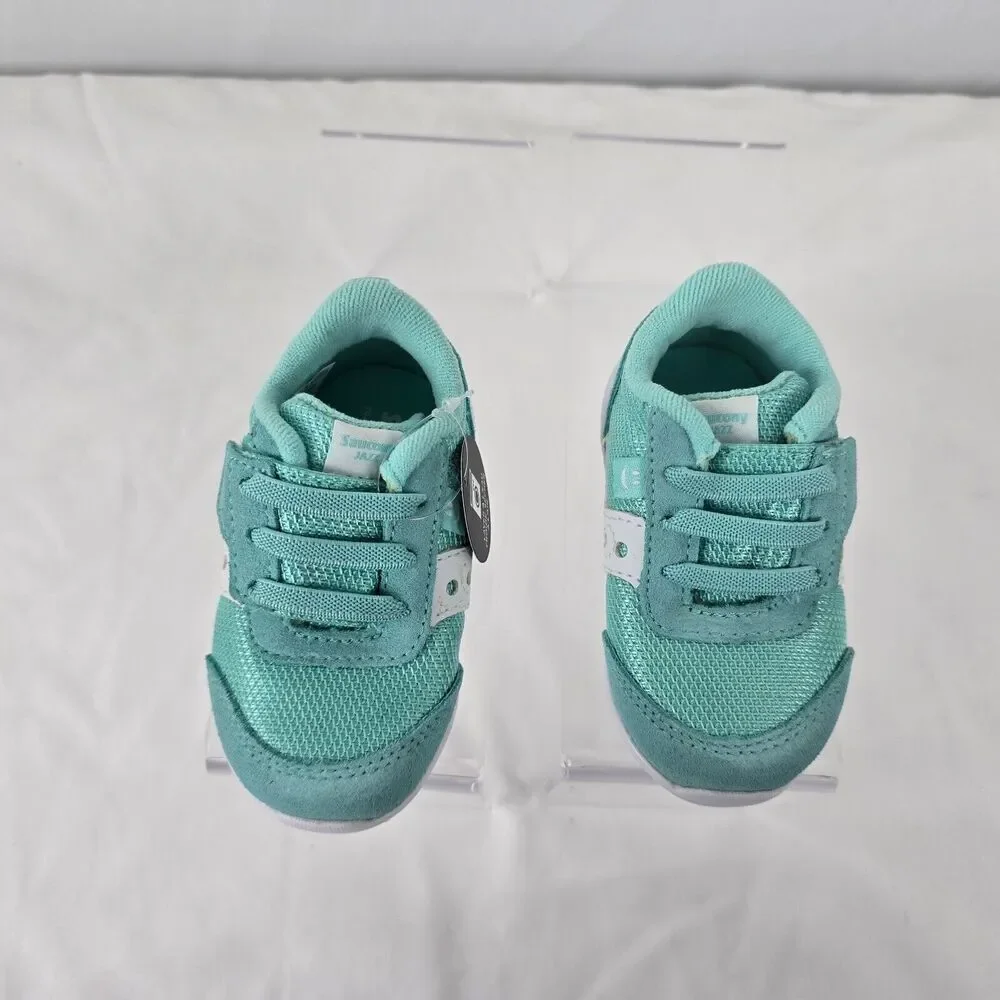 Saucony Girl's Sneakers Girl's 4 Wide Jazz Riff Turquoise White SL163016 NIB